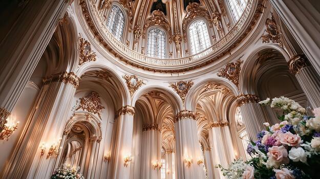 Each Rococo orb is adorned with gilded scrolls, floral patterns, and artistic detailing luxury flourishes. photo