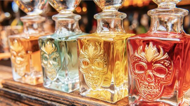 Tequila shots line the counter, each one ready to bring a spark of fun party pulse. photo