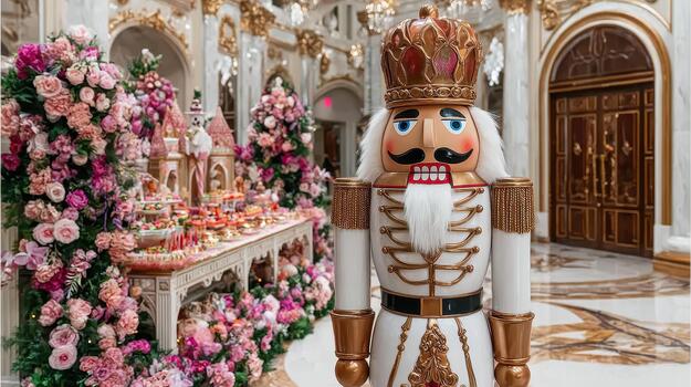 The nutcracker's intricate details reflect classic craftsmanship and festive elegance festive guard. photo