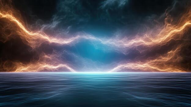 un relámpago tornillo terminado el Oceano foto