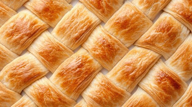 Golden puff pastry lattice with warm tones and flaky texture, inviting and cozy photo