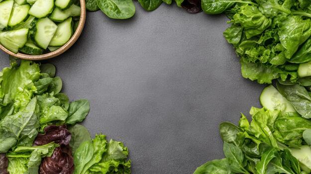 Fresh vegetables arranged in a circle on a black background photo