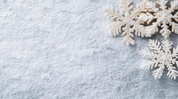 Snowflake snow texture winter background white powdery snow scene with delicate snowflake photo