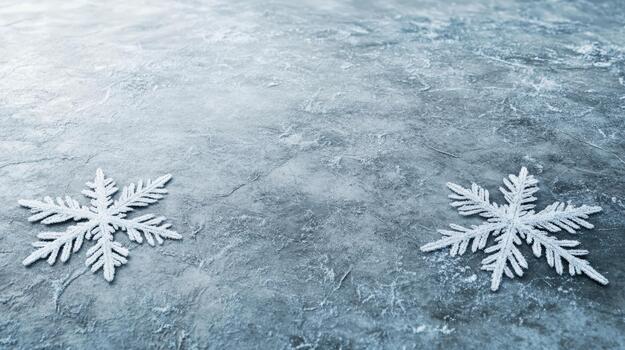 Frosty snowflake on icy textured surface, cold winter atmosphere, delicate crystalline pattern photo