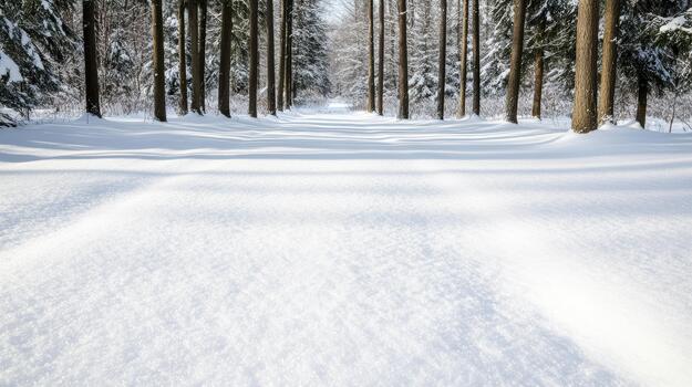 Snow path forest winter tranquil light sparkle photo