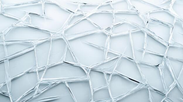 escarchado vaso con intrincado glacial grieta modelo creando delicado geométrico textura y frio estado animico foto