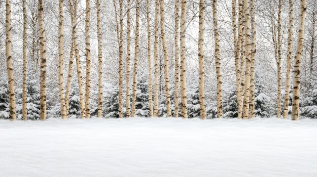 Birch tree snow winter forest snowy field tree trunk conifer frost landscape birch grove photo