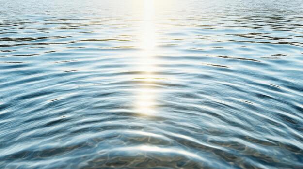 Sunlight reflection water ripple calm surface serene horizon glow photo