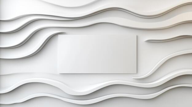 Minimal white rectangular panel layered curving white wave panels creating calm abstract texture photo