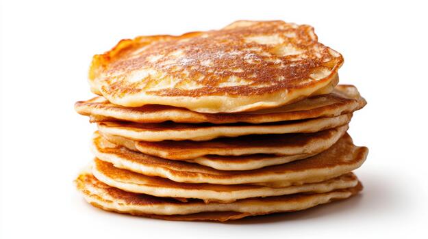 Fluffy pancake stack with golden brown surface and soft texture, warm appetizing breakfast photo