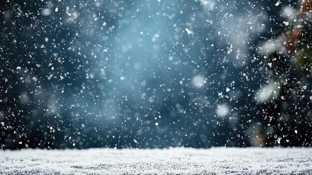 Snowflake snow winter snowfall cold background scene with soft bokeh and peaceful atmosphere photo