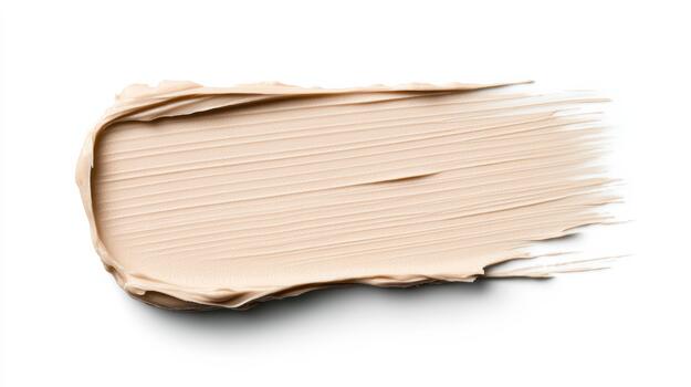 Light beige foundation smear texture, smooth makeup cream swipe with soft shine photo