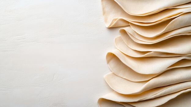 Soft dumpling wrapper texture blank center area serene composition photo