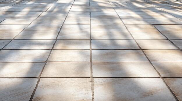 suave pastel Mañana oscuridad blanco centrar zona embaldosado piso con suave palma oscuridad foto