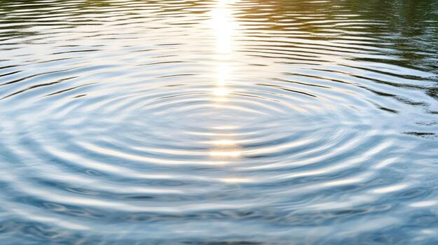 Ripples water reflection sunlight concentric calm serene photo