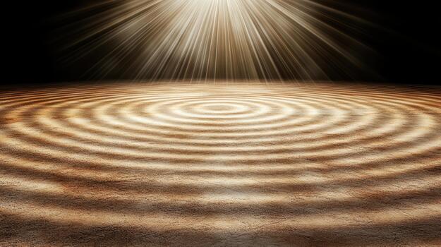 dorado onda ligero concéntrico circulo arenoso textura destacar rayos radial modelo calentar resplandor aureola foto