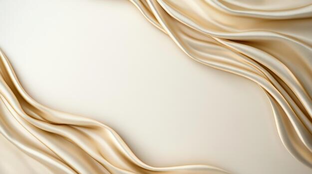 Silky golden fabric drape smooth flowing elegant background with tranquil center glow photo