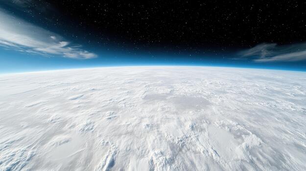 Cloud layer horizon space sky stars atmospheric aerial view photo