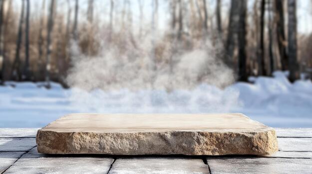 A stone slab with steam coming out of it photo