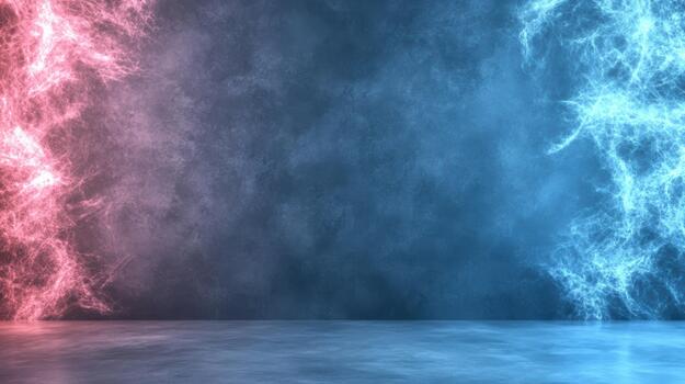 Electricity and lightning in a dark room photo