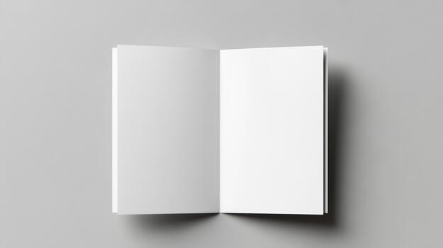 Blank white notebook mockup on grey background photo