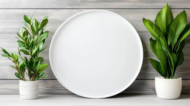 blanco oval marco burlarse de arriba en de madera pared foto