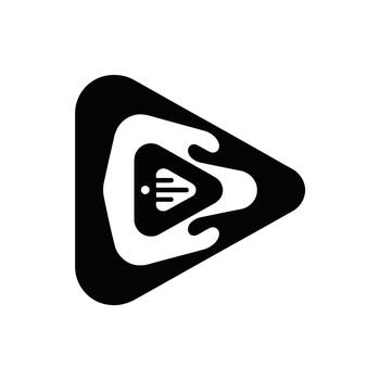 Black and White Minimalist Forward Play Button forward arrow symbol vector