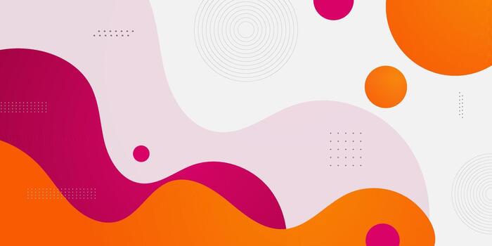 Abstract colorful pink and orange wave banner background with fluid and circle shapes pattern geometric design. Horizontal background element concept. vector