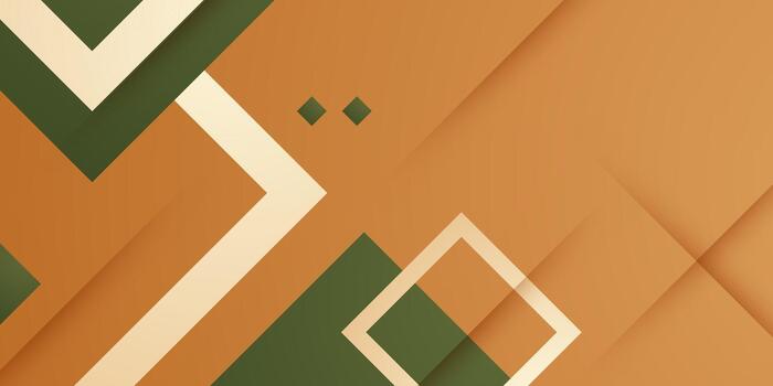 Abstract banner background with green overlap square pattern theme on brown color background element concept design. vector