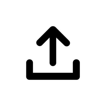 sencillo negro subir flecha icono representando datos transferir y archivo compartiendo en digital plataformas y moderno web interfaces vector