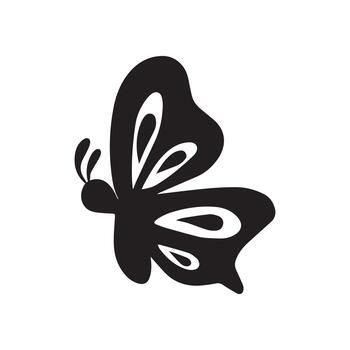 Monochromatic flying butterfly with elegant wing patterns a beautiful and simple representation of nature and wildlife vector