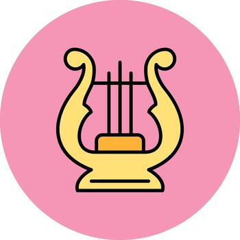 Lyre Thin Line Pattern vector