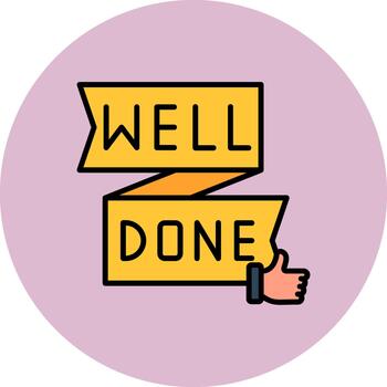 Well Done Thin Outline Feature vector