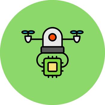 Drone Delivery Future Pixel Pattern vector