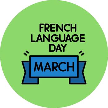 French Language Day Digital Layer Unit vector
