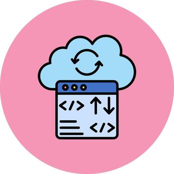 Cloud Coding Creative Pixel Symbol vector