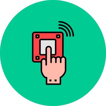Emergency Button Elegant Curve Unit vector