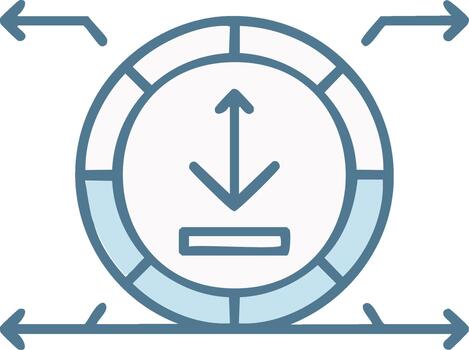 Circular diagram symbolizing data transfer and multi directional workflow vector