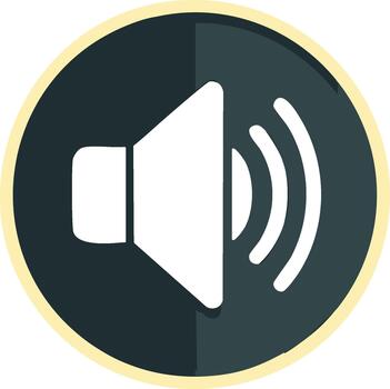 Loudspeaker Volume Icon Within Circular Shape Audio Sound Symbol Amplification Signal Round Emblem vector