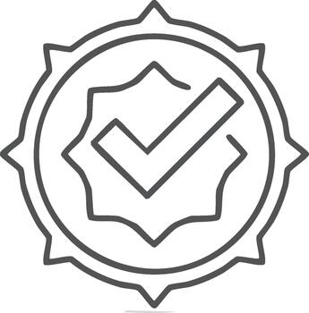 Symbol validation or approval concept design in the shape of star and shield vector