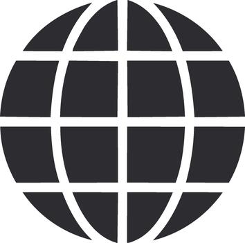 Global Network Grid Icon World Sphere Graphic for Internet Connectivity and Global Communication vector