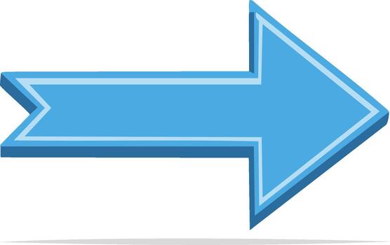 apuntando hacia la derecha azul flecha gráfico ilustración orientación navegación y dirección indicación vector