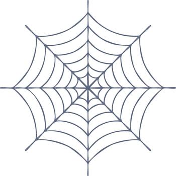 Intricate spiderweb design created with thin lines and even spacing in symmetrical arachnid web vector