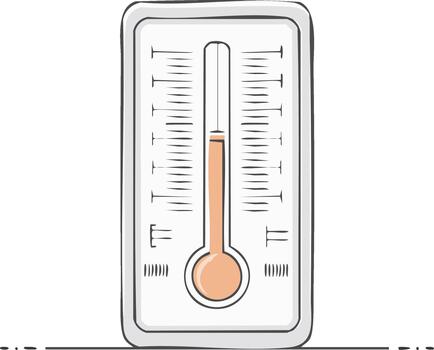 termómetro ilustración indicando temperatura con neutral color en un llanura antecedentes vector