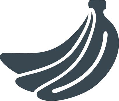 Dark Grey Bunch of Bananas Isolated on White Surface for Graphic Design Element and Digital Composition vector