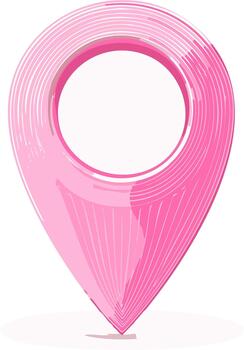 brillante rosado ubicación puntero gráfico estilo para mapa navegación y digital diseño usos vector