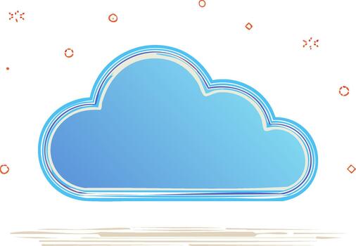 Simple Cloud Icon Graphic Illustration Digital Sky Element Computer Technology Symbol Isolated vector