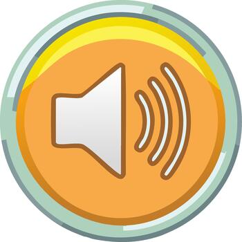 Volume Sound Button Icon Loud Speaker Signal Audio Multimedia Round Design Communication Technology vector