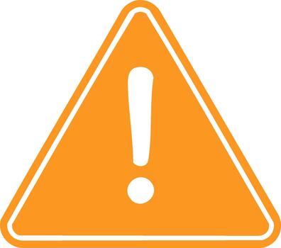 Orange Triangle Warning Sign Symbol with Exclamation Point for Alert or Attention vector