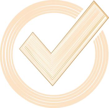 Golden Check Mark Icon Illustration with Circle Graphic for Approval and Validation vector